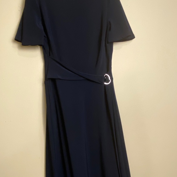 Ralph Lauren Navy Blue Wrap Midi Dress in Size 2 - Picture 6 of 7
